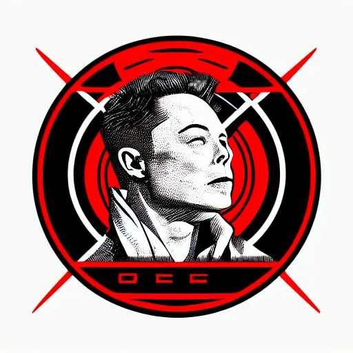 Image similar to an Obey style logo of Elon Musk by Shepard Fairey