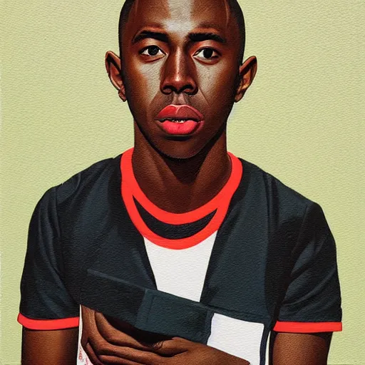 Prompt: Tyler The Creator Painting by Sachin Teng, asymmetrical, Organic Painting , Matte Painting, geometric shapes, hard edges, graffiti, street art,:2 by Sachin Teng:4