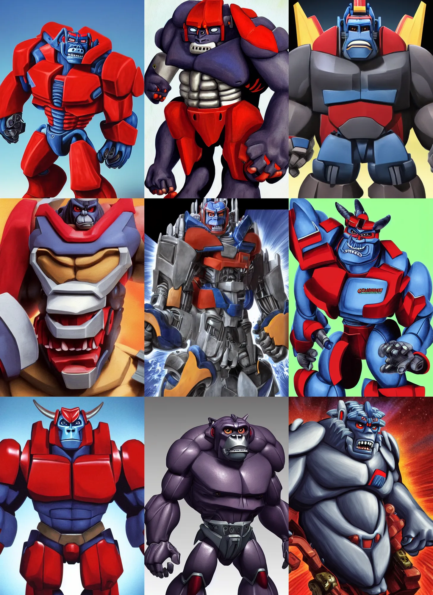 Prompt: character portrait of optimus primal from beast wars transformers
