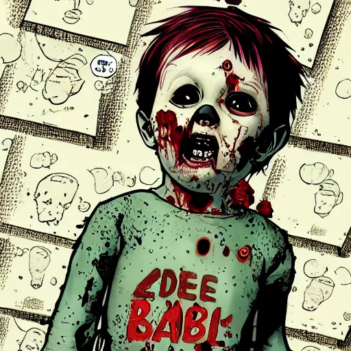 Image similar to zombie baby by robert kirkman