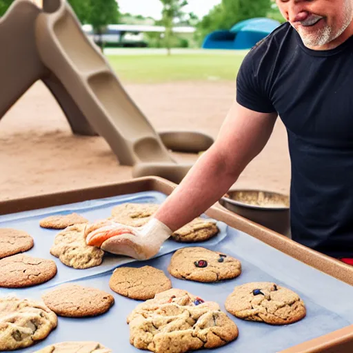 Image similar to man baking cookies at playground