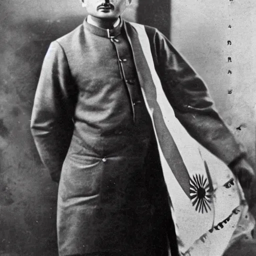 Prompt: Veer Savarkar holding India Flag