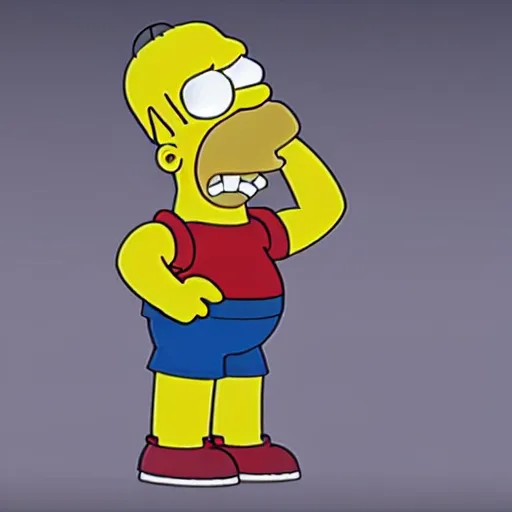 Image similar to A volumetric octane render portrait of Homer Simpson.