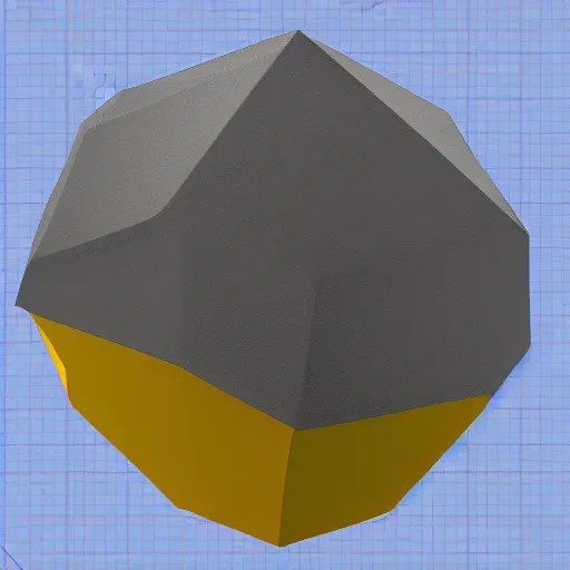 Image similar to a render of a low polygon lemon,