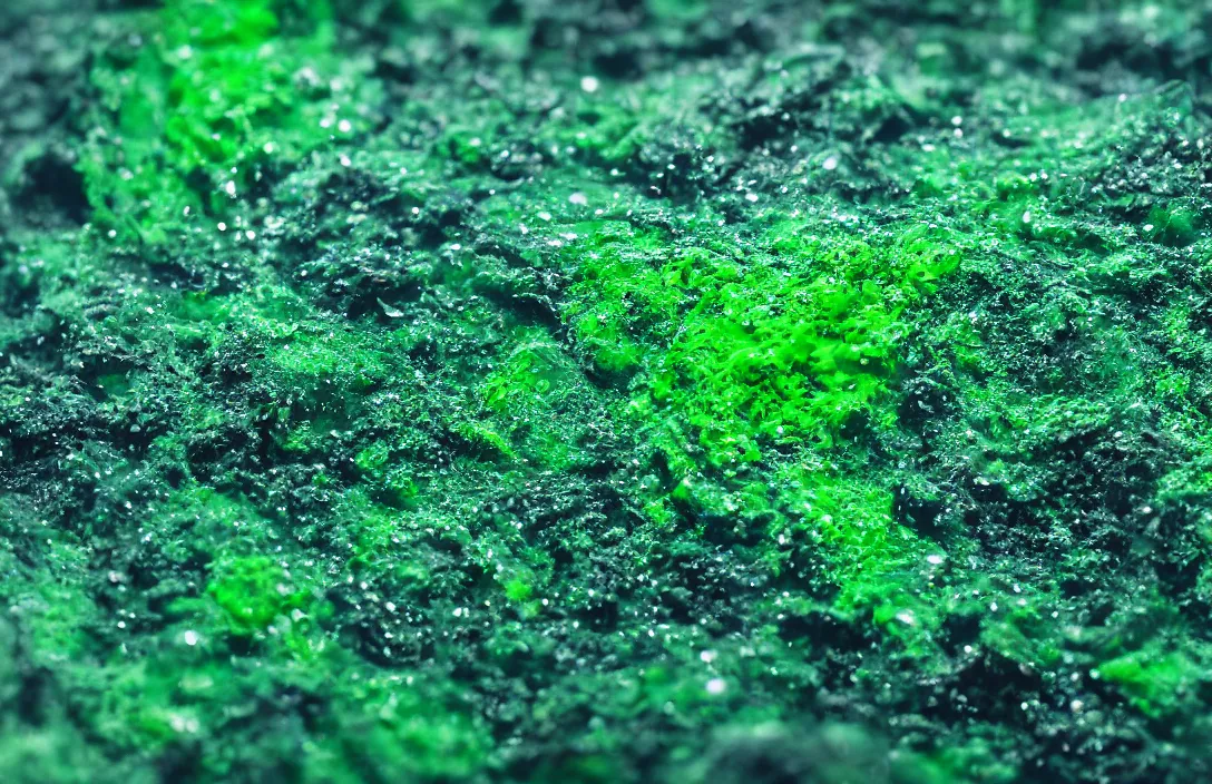 Image similar to cthulu closeup, under water, glowing algae, sigma lens, strong bokeh, photography, highly detailed, 8 5 mm, f / 1. 3, foggy, dramatic lighting, 4 k