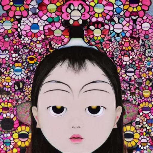 Image similar to a surreal portrait of a girl by takashi murakami