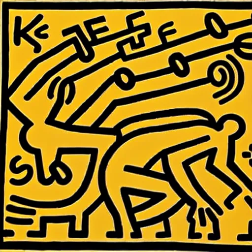 Prompt: the sense of life by keith haring