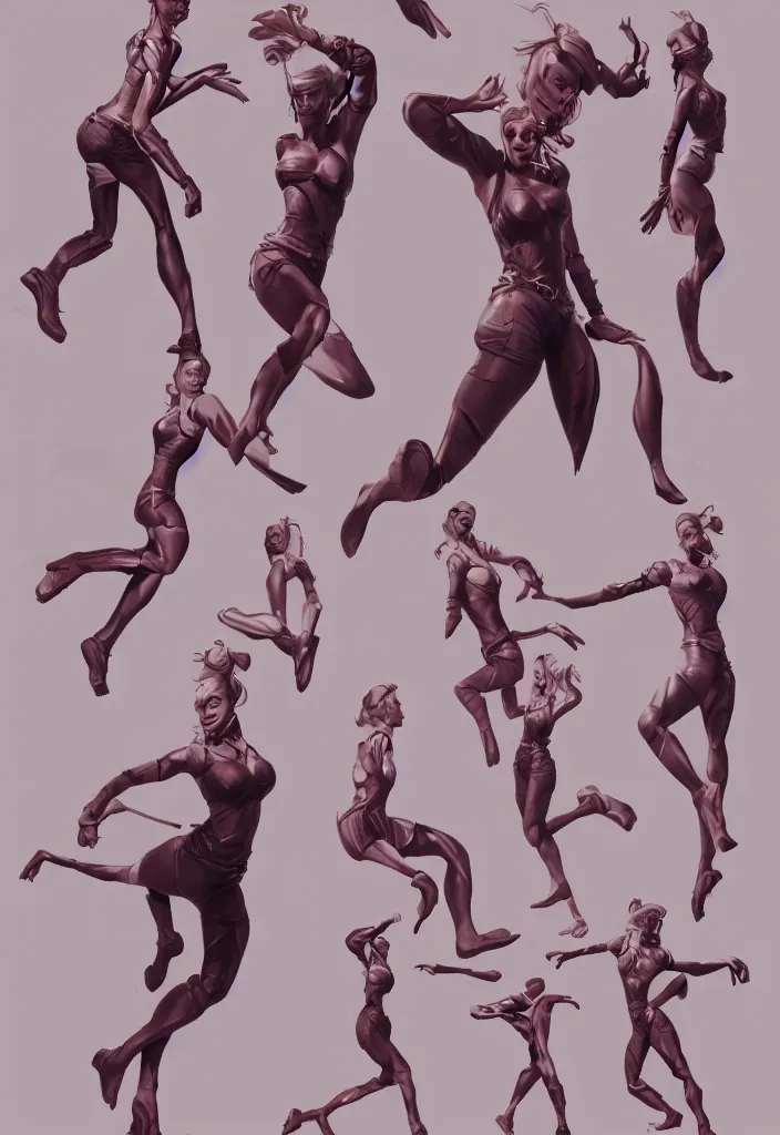 Prompt: amazing stylized random sketches of a young and strong girl by Alex Ross, concept art, full body with dynamic pose and correct anatomy, digital art, octane render trending on artstation, 4k, 8k, HD