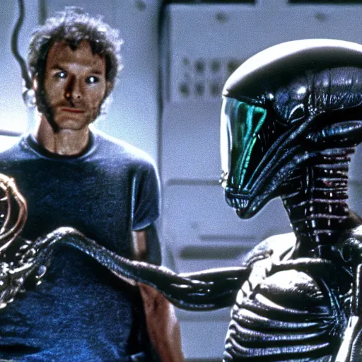 Image similar to patrick stewart as the xenomorph in alien 1 9 7 9, 4 k hd film still