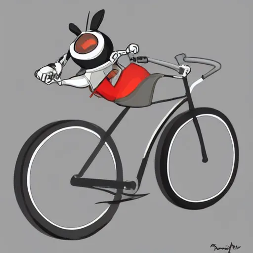 Image similar to a stainless steel bike, made of swiss cheese wheels, a cartoonish rat riding the bike on the surface of the moon and, digital painting, greg rutowski, artstation