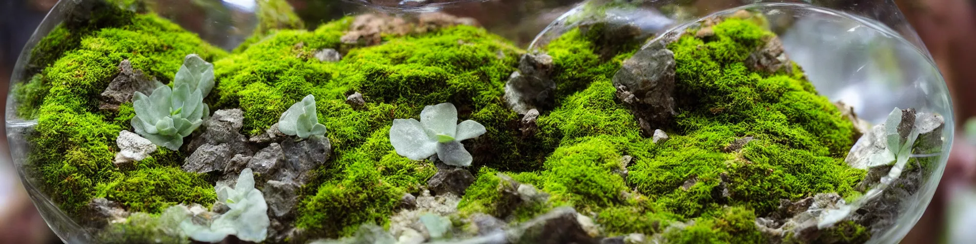 Image similar to moss terrarium, georgia o'keeffe, beautiful, bokeh