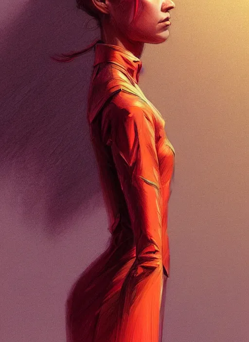 Prompt: a pencil sketch portrait of a woman with very long legs vibrant color scheme, highly detailed, in the style of romanticism, cinematic, artstation, moebius, greg rutkowski