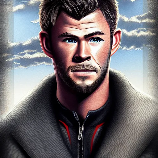 Image similar to Anime portrait of Chris Hemsworth, trending on artstation, artstationHD, artstationHQ, anime style, 4k, 8k