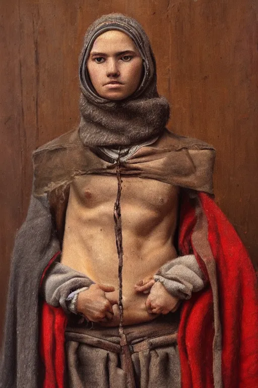 Image similar to Slavic Cynocephaly , woolen torso in medieval clothes, oil painting, hyperrealism, beautiful, high resolution, trending on artstation,