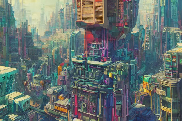 Image similar to futuristic city of manila, illustration painting, intricate, detailed illustration, hd, digital art, overdetailed art, concept art, complementing colors, detailed, illustration painting by leonardo da vinci, digital art, overdetailed art, concept art, complementing colors rendered by beeple, syd meade,