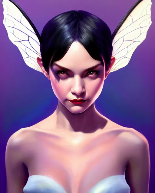 Prompt: portrait of a beautiful powerful pixie with wings, digital painting, artstation, concept art, smooth, sharp focus, illustration, art by disney, symmetry face, fine details. art by alex ross, brittney lee