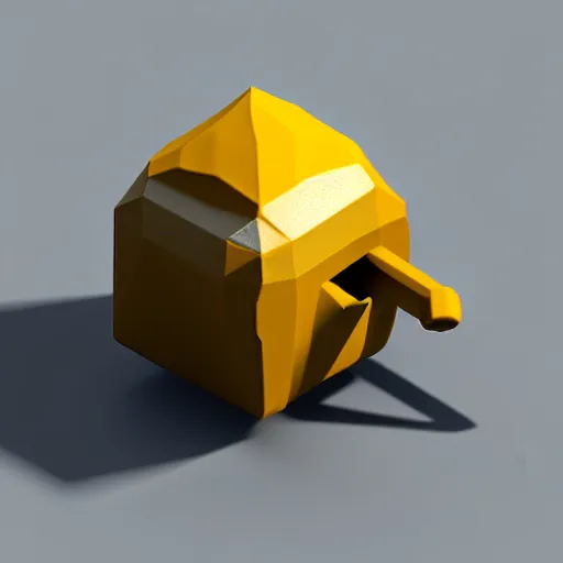 Image similar to isometric 3 d hand grenade, low poly, soft render, handpaint texture, blender, 3 dcoat