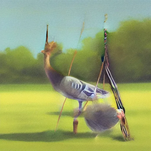 Image similar to a goose on a swing, realistic,