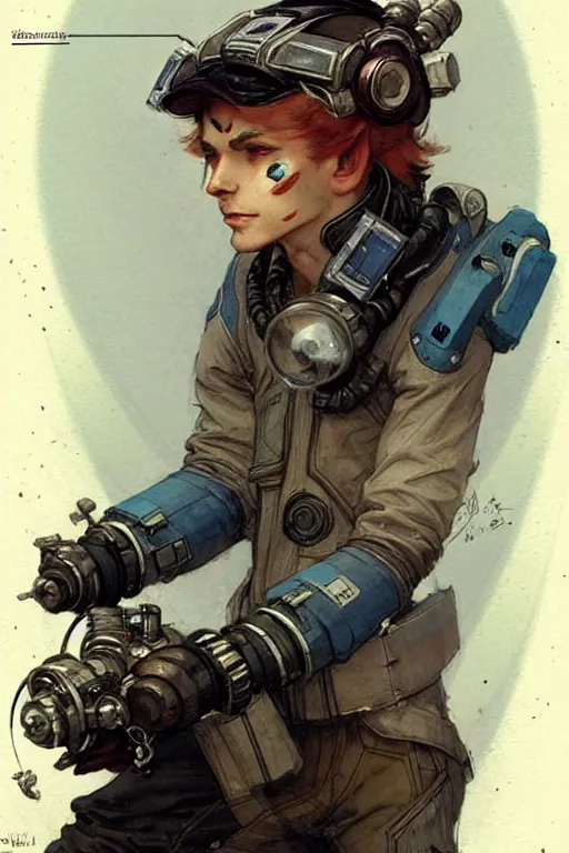 Image similar to ( ( ( ( ( 2 0 5 0 s retro future boy 1 0 old boy super scientest in space pirate mechanics costume full portrait. muted colors. ) ) ) ) ) by jean - baptiste monge!!!!!!!!!!!!!!!!!!!!!!!!!!!!!!