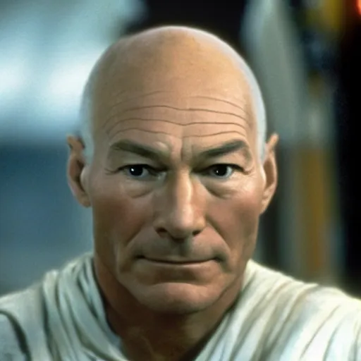 Image similar to a film still of patrick stewart in the movie star wars a new hope