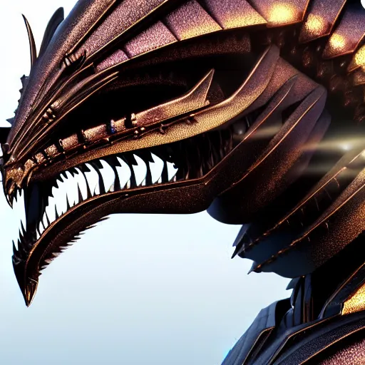 Prompt: close up bust shot, realistic detailed stunning beautiful armored anthropomorphic humanoid robot female dragon, doing an elegant pose, looking to the side, sleek streamlined armor and design, sharp claws, Slick LEDs, standing on two legs, on the beach during sunset, high quality, cinematic art, sunset lighting, artstation, deviantart, furaffinity