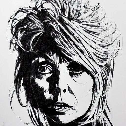 Image similar to a realistic yet scraggly portrait sketch of the side profile of a stern and sophisticated debbie harry, trending on artstation, intricate details, in the style of frank auerbach, in the style of sergio aragones, in the style of martin ansin, in the style of david aja, in the style of mattias adolfsson