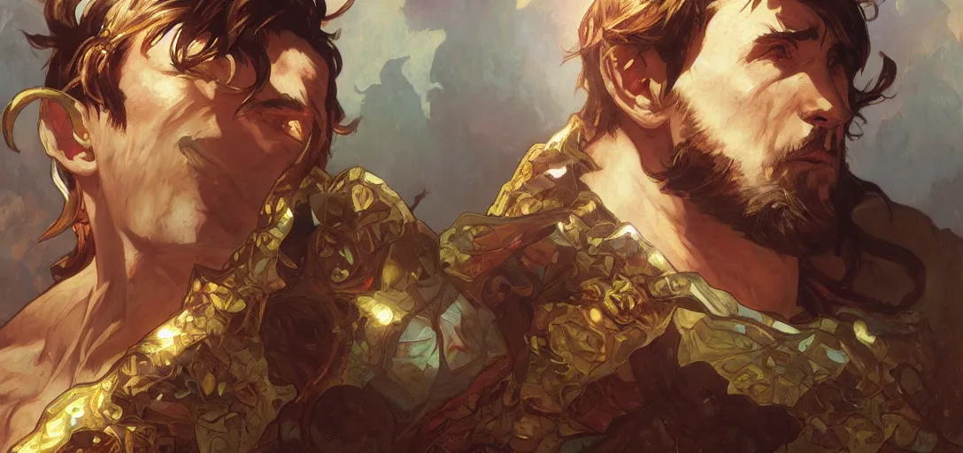 Prompt: asmongold the great by stanley artgerm lau, greg rutkowski, thomas kindkade, alphonse mucha, loish, norman rockwel