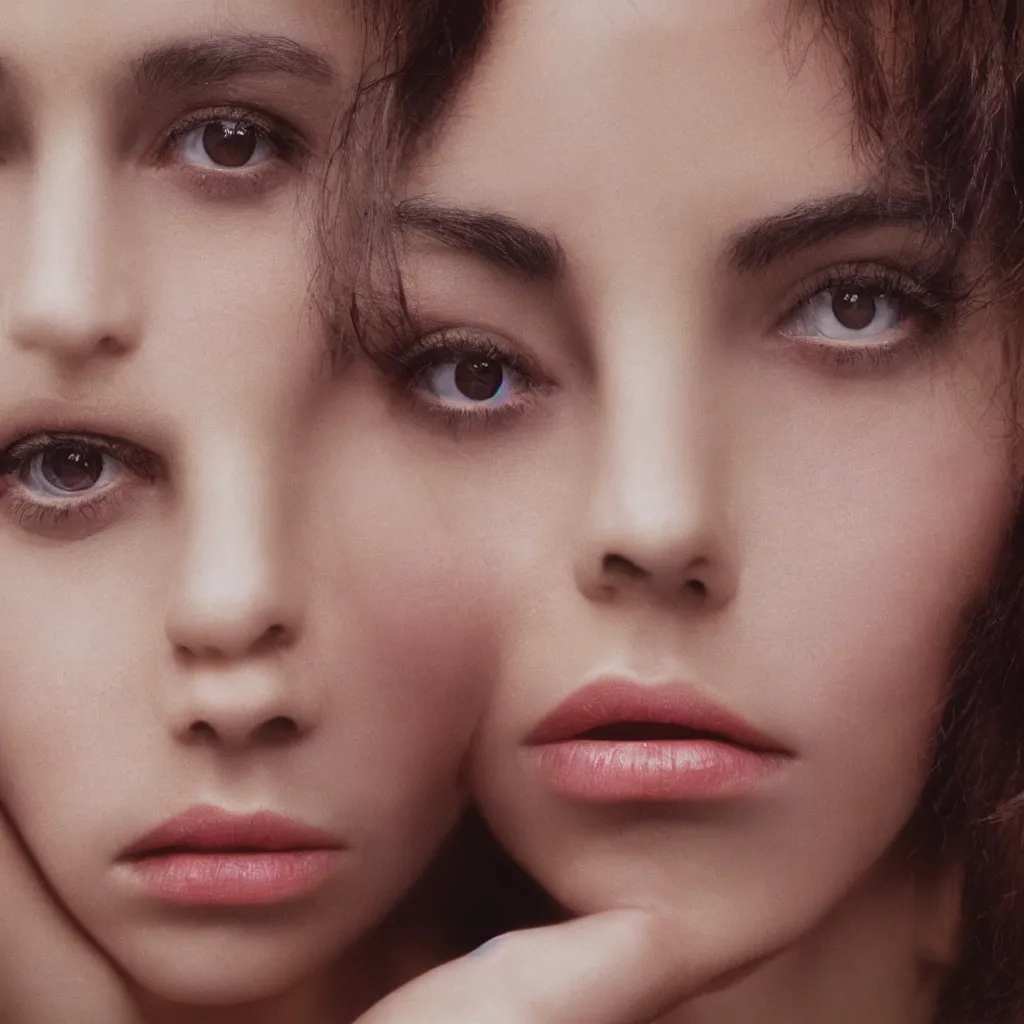 Prompt: closeup photo of a beautiful woman face, 8 0 mm lens, by martin schoeller, hyper realistic, fujifilm velvia 1 0 0