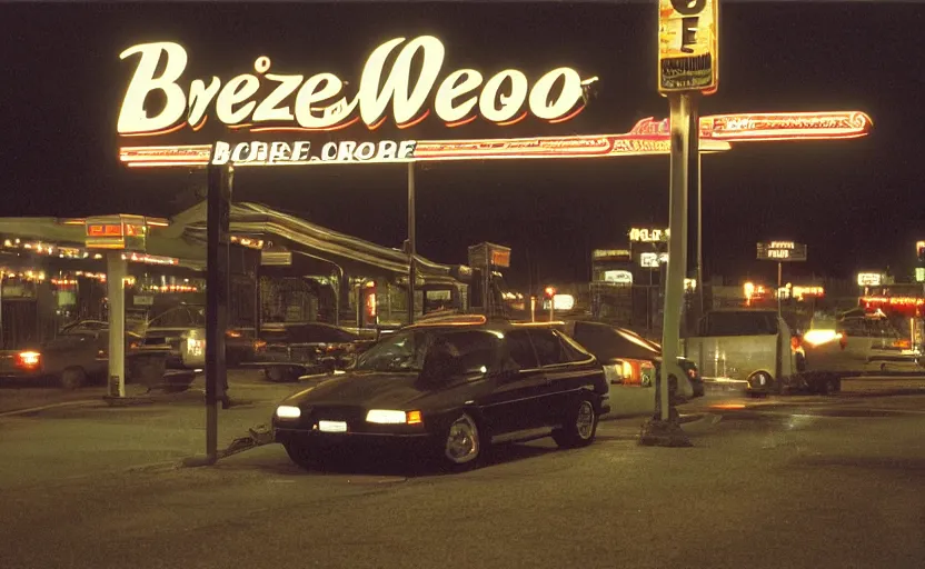 Image similar to breezewood, in 1 9 9 5, y 2 k cybercore, low - light photography, still from a ridley scott movie