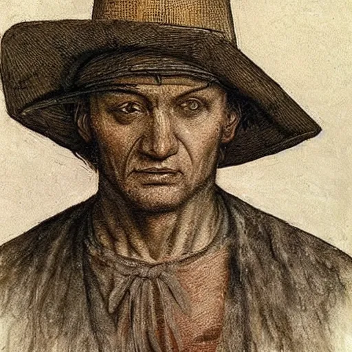 Prompt: a portrait of Freddy Kruger by Leonardo DaVinci, highly detailed face, high detail, hyper realistic, vivid colors