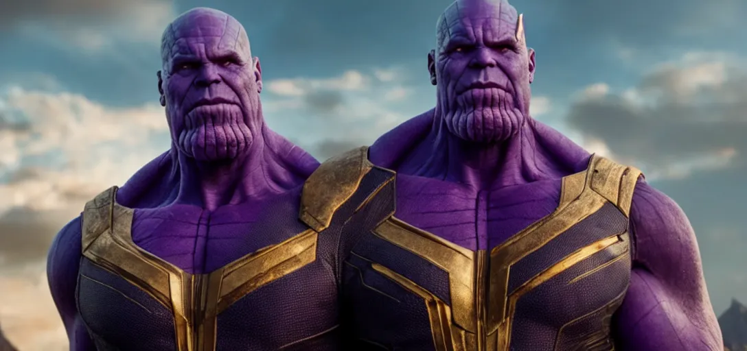 Image similar to a very high resolution image from a new movie. thanos, photorealistic, photography, directed by wes anderson