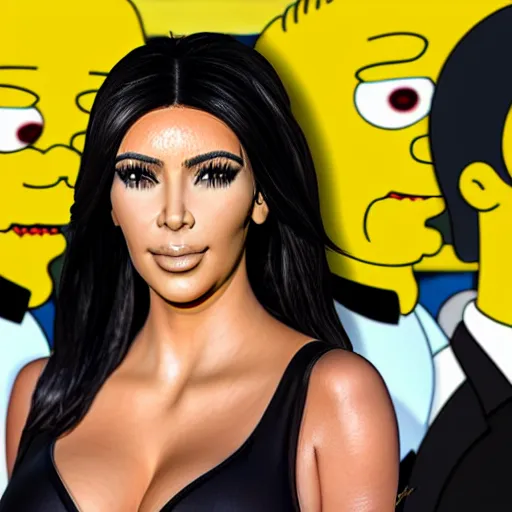 Image similar to kim kardashian in the simpsons super high quality 4k HD