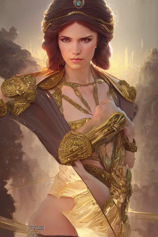 Prompt: princess of the empire, highly detailed, digital painting, artstation, concept art, smooth, sharp focus, illustration, unreal engine 5, 8 k, art by artgerm and greg rutkowski and alphonse mucha and ifbb pro fitness photograph