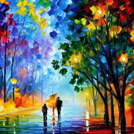 Prompt: A Landscape by Leonid Afremov and Claude Monet