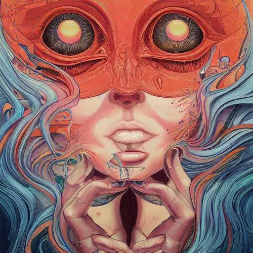 Image similar to a painting of the eyes of the sun by james jean, dark fantasy art, high detail, trending on artstation