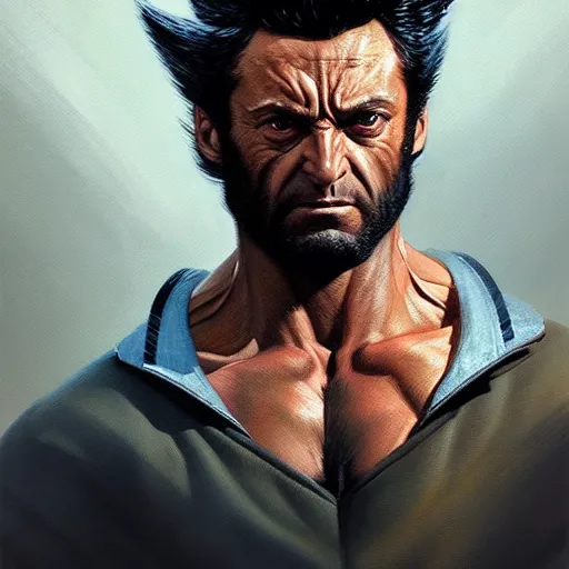 Image similar to very detailed masterpiece painting of wolverine from x - men : the animated series ( 1 9 9 2 ), portrait, artstation, concept art by greg rutkowski