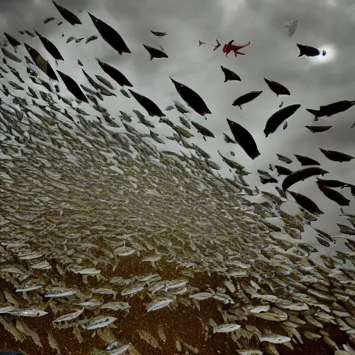 Image similar to tornado made of fishes