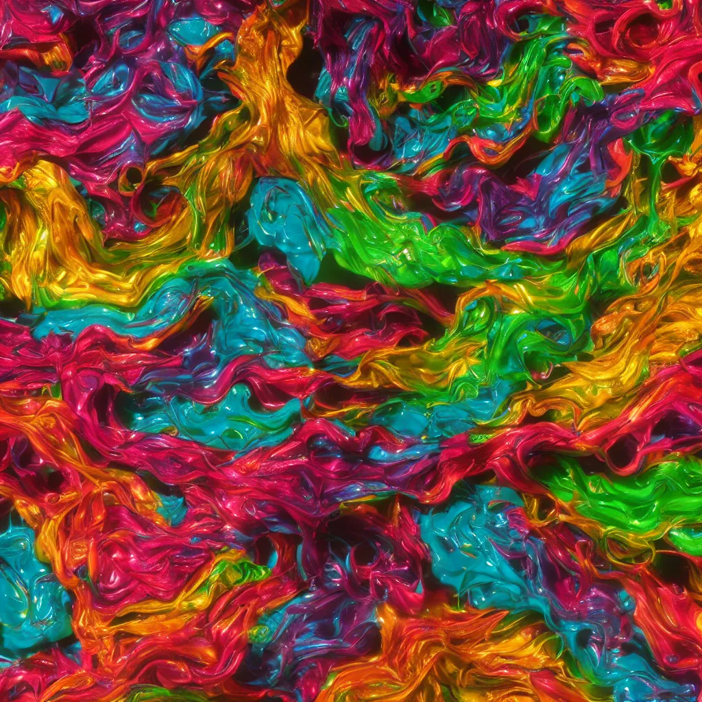 Image similar to painful pleasures by lynda benglis, octane render, colorful, 4 k, 8 k