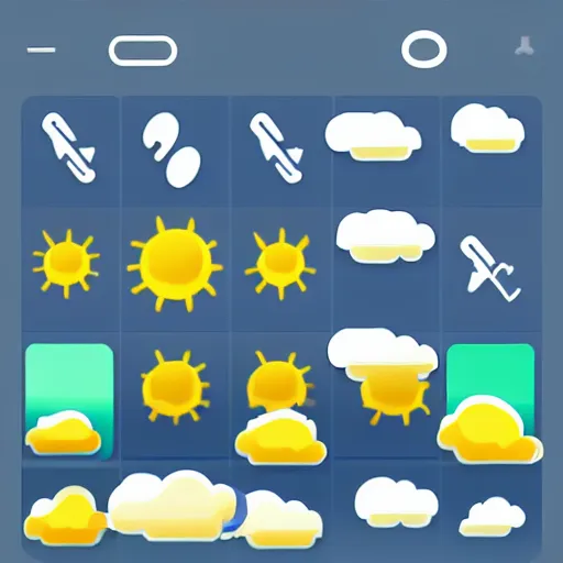 Prompt: icon for weather app, simple, detailed, peaceful, sunny