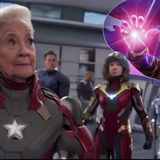 Image similar to Avengers Endgame (2019) played by the the Golden Girls, 8K, 4K, action shot, movie still, cinematic