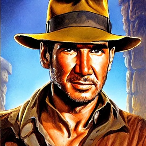 Image similar to A strudio portrait of Indiana Jones