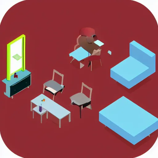 Image similar to isometric view, household, videogame style