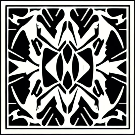 Image similar to black and white svg vector art panel for cnc plasma, laser, stencil, unique art deco forest circuit board design