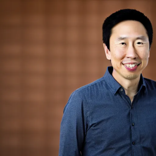 Image similar to portrait photo still of andrew ng, 8 k, 8 5 mm f 1. 8