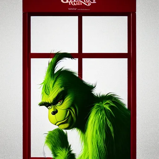 Prompt: The Grinch in maximum security prison behind bars, movie poster, indoors, highly detailed, portrait, 8k, smooth