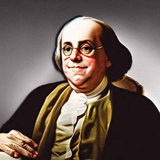 Image similar to professional head shot of benjamin franklin alive today and working as a realtor,