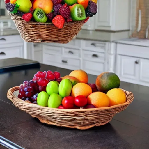 Image similar to a fruit basket on top of a kitchen table
