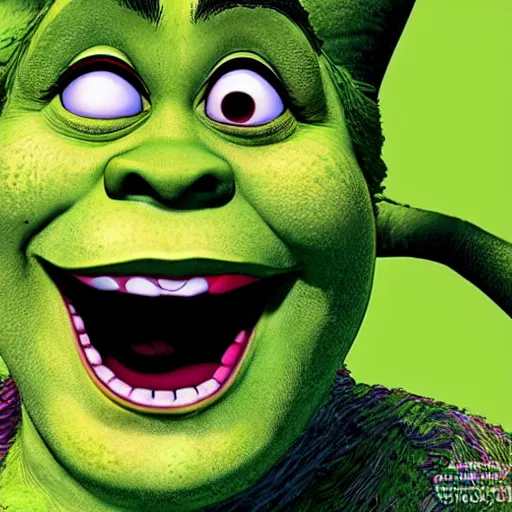 Prompt: shrek in style of junji ito