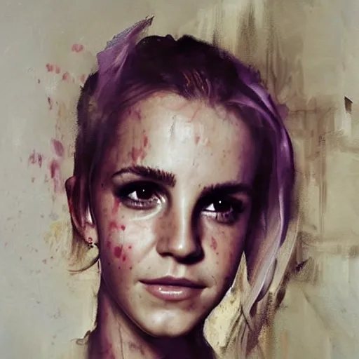 Image similar to britney spears and emma watson morphed together, hybrid, jeremy mann painting