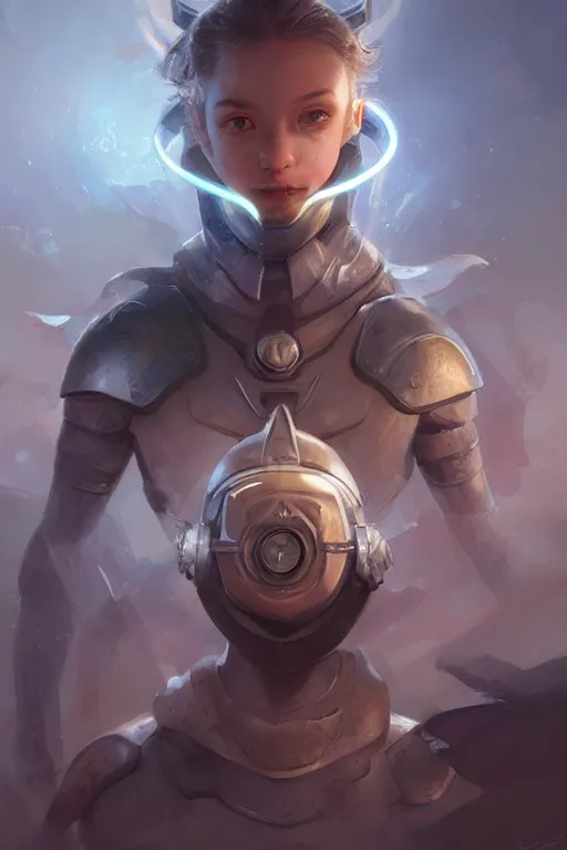 Prompt: ultra realistic illustration, beautiful child, with rays, eyes, sprouting from helmet, elegant, highly detailed, digital painting, concept art, soft, sharp focus, illustration, artgerm and greg rutkowski and alphonse much